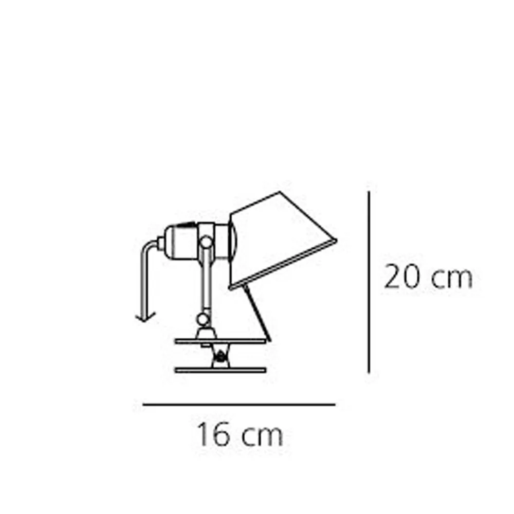 Tolomeo Pinza Micro vegglampe LED, aluminium, LED Artemide