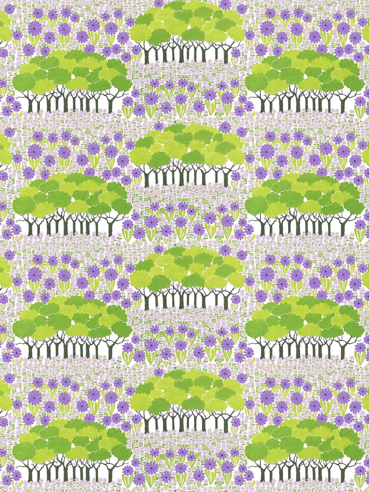 Allé stoff - Grønn-lilla - Arvidssons Textil