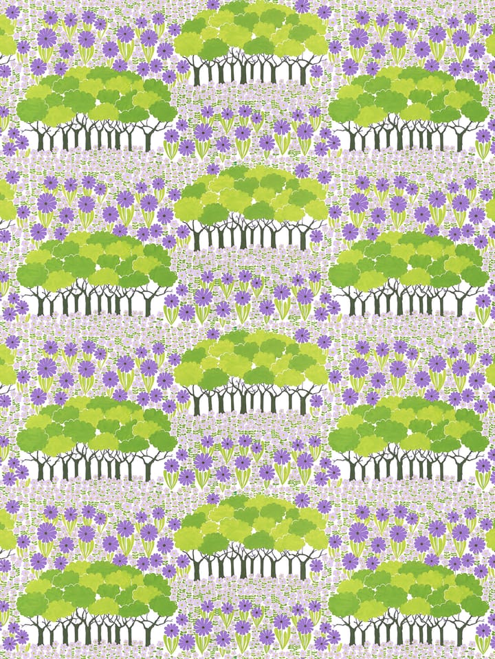 Allé stoff - Grønn-lilla - Arvidssons Textil