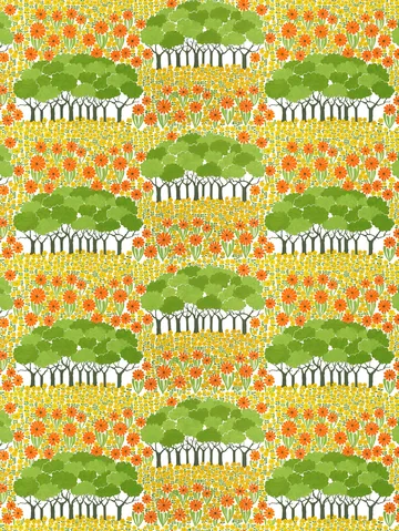 Allé stoff - Gul-grønn - Arvidssons Textil