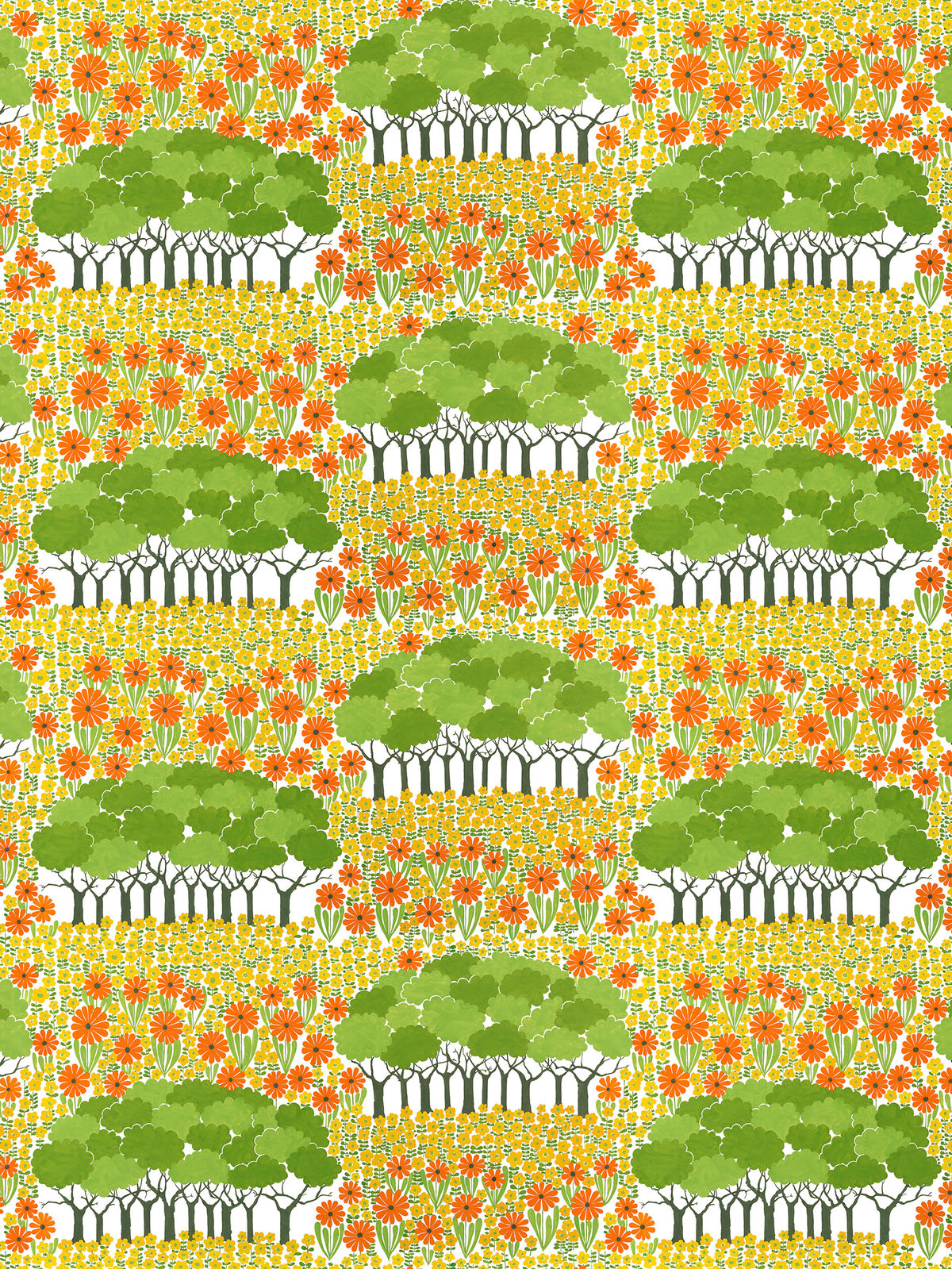 Bilde av Arvidssons Textil Allé stoff Gul-grønn
