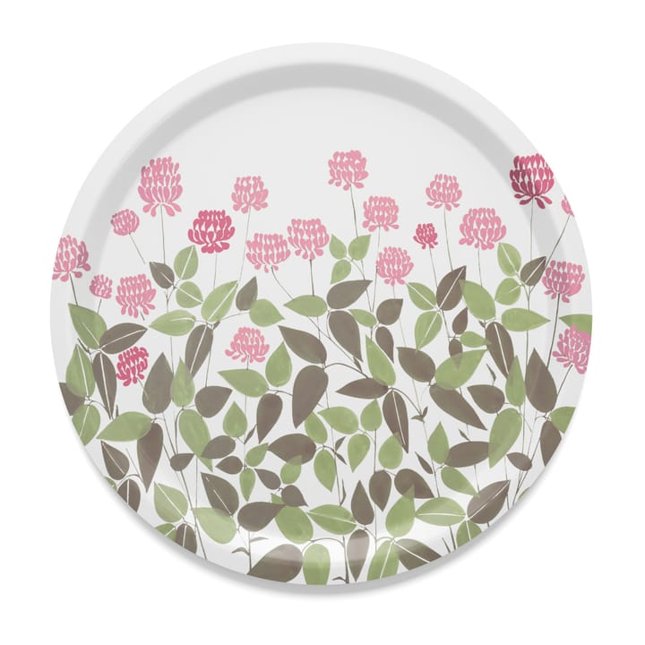 Ängsmark brett Ø 31 cm - Grønn-rosa - Arvidssons Textil