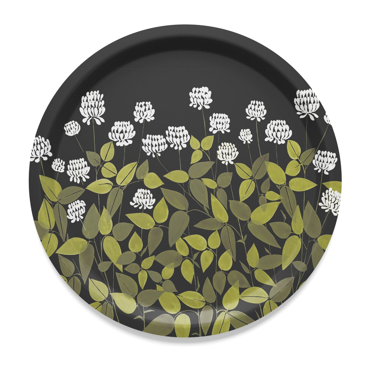 Arvidssons Textil Ängsmark brett Ø 31 cm Grønn-sort