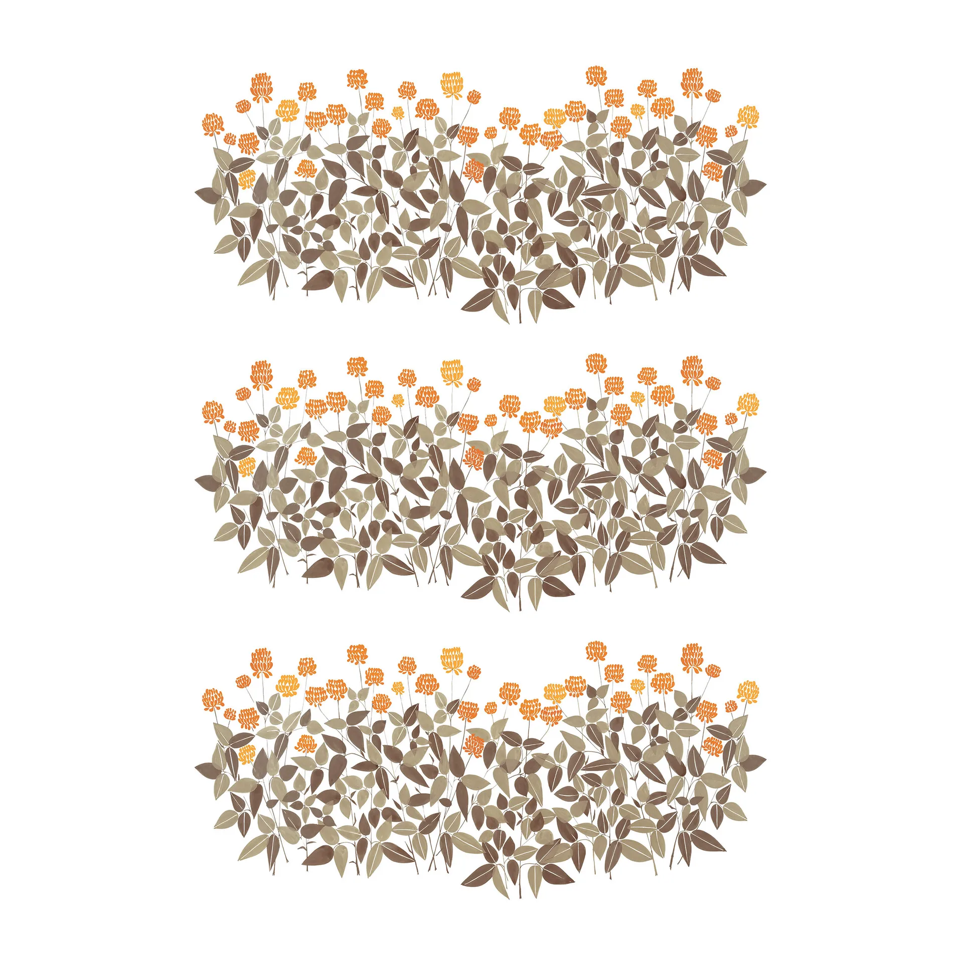 Ängsmark stoff, Grønn-oransje Arvidssons Textil