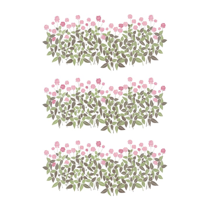 Ängsmark stoff - Grønn-rosa - Arvidssons Textil