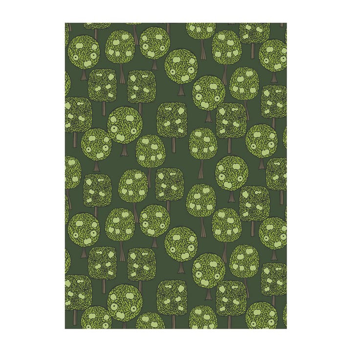 Äppelskogen stoff - Mørkegrønn - Arvidssons Textil