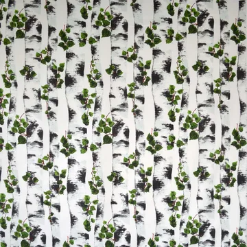 Björk stoff - sort-hvit - Arvidssons Textil
