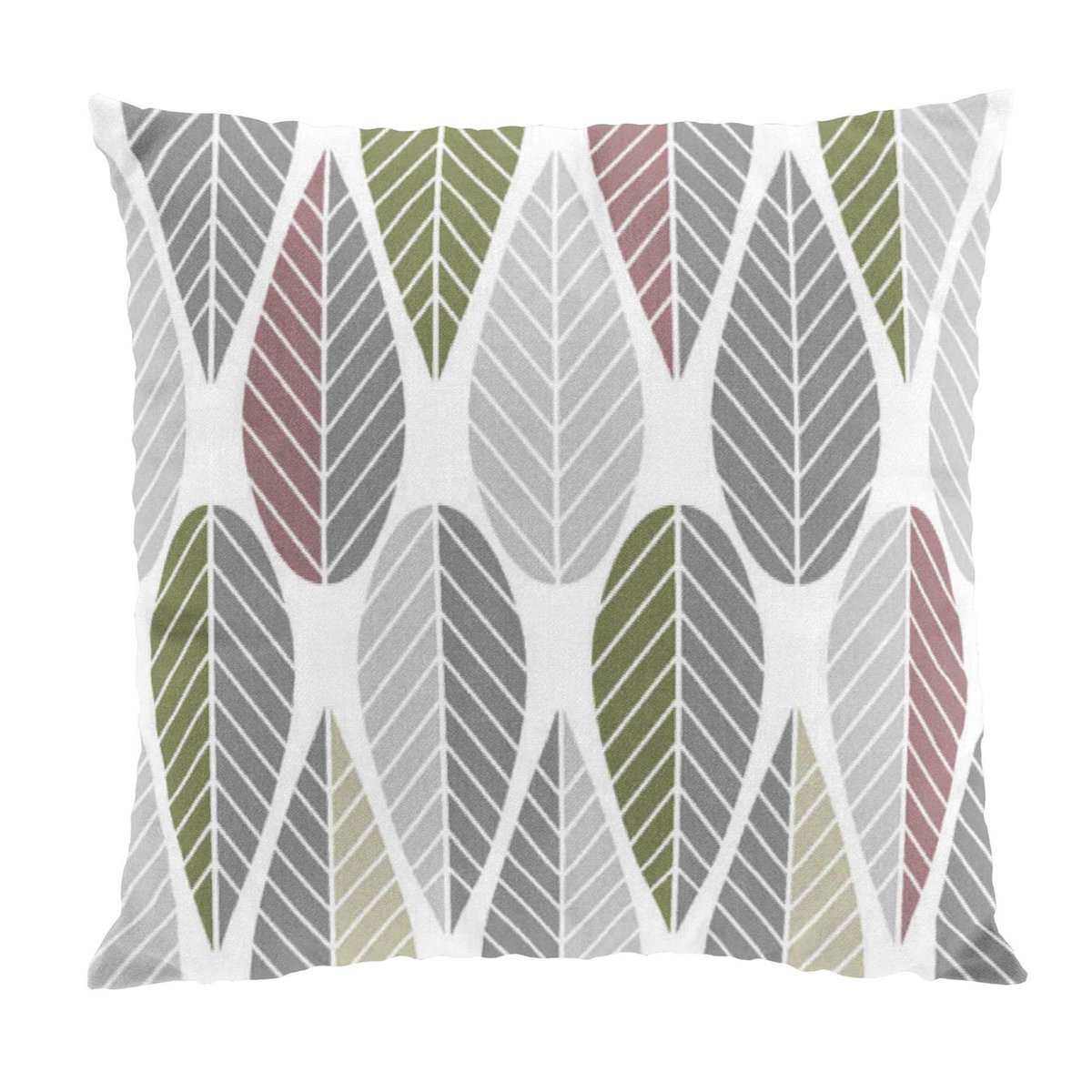 Bilde av Arvidssons Textil Blader putetrekk rosa-grå-grønn