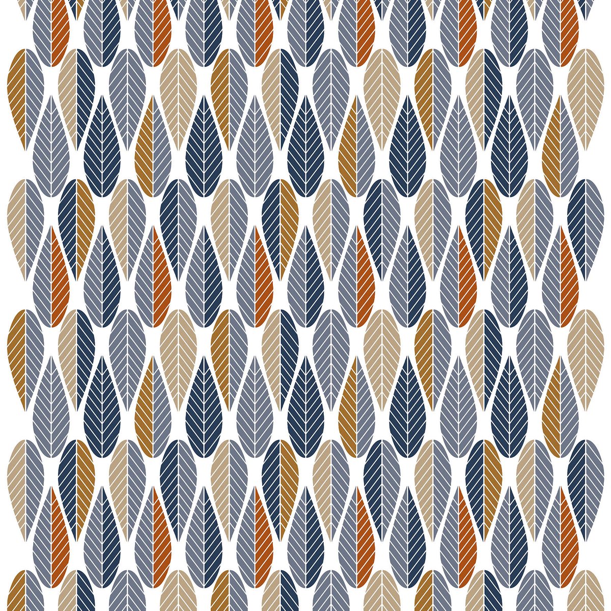 Bilde av Arvidssons Textil Blader stoff Blå