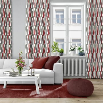 Blader stoff - Rød-grønn - Arvidssons Textil