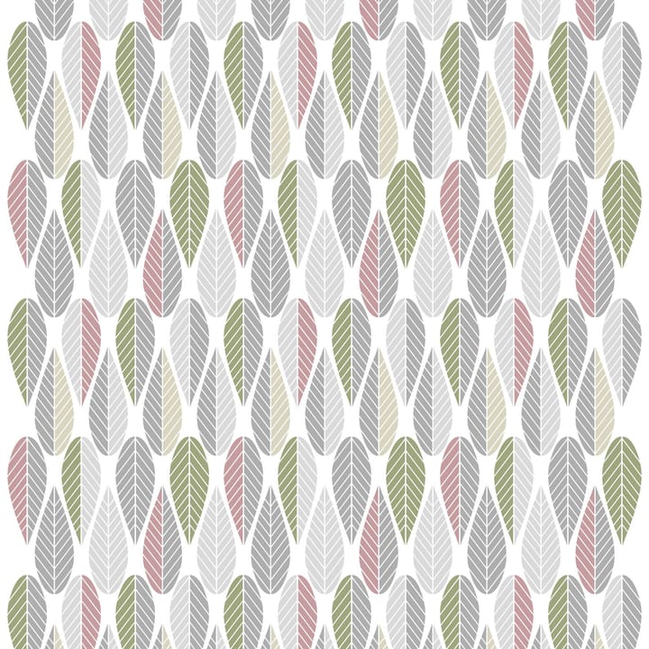 Blader stoff - rosa-grå-grønn - Arvidssons Textil