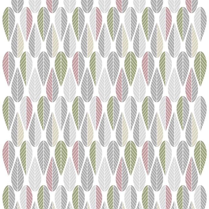 Blader stoff - rosa-grå-grønn - Arvidssons Textil