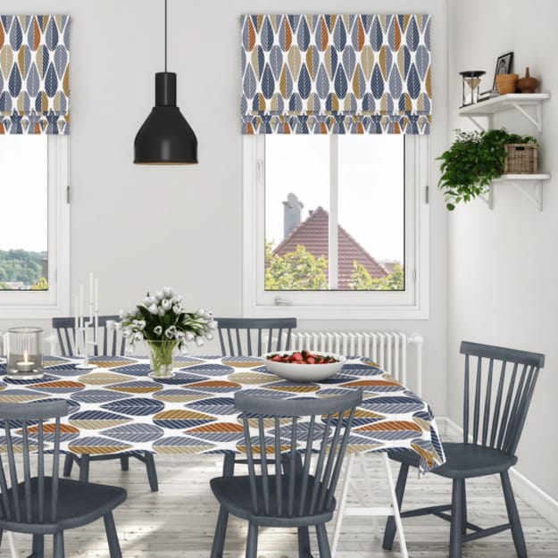 Blader voksduk, Blå Arvidssons Textil