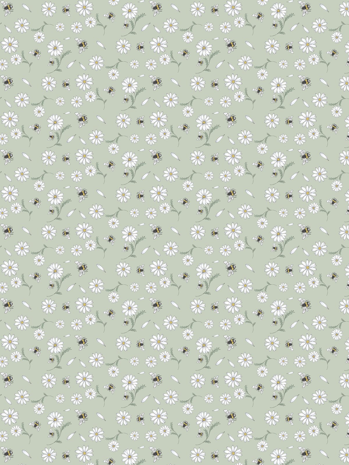 Bilde av Arvidssons Textil Blomstersurr stoff Grønn