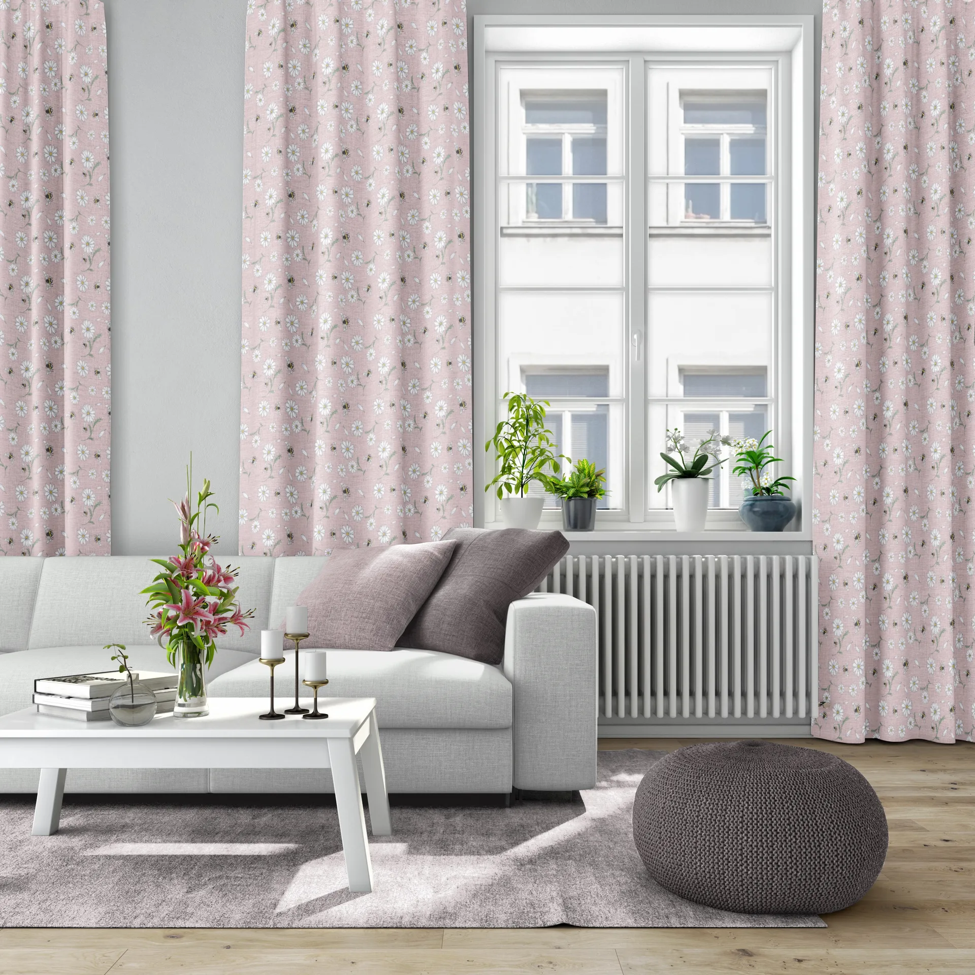 Blomstersurr stoff, Rosa Arvidssons Textil
