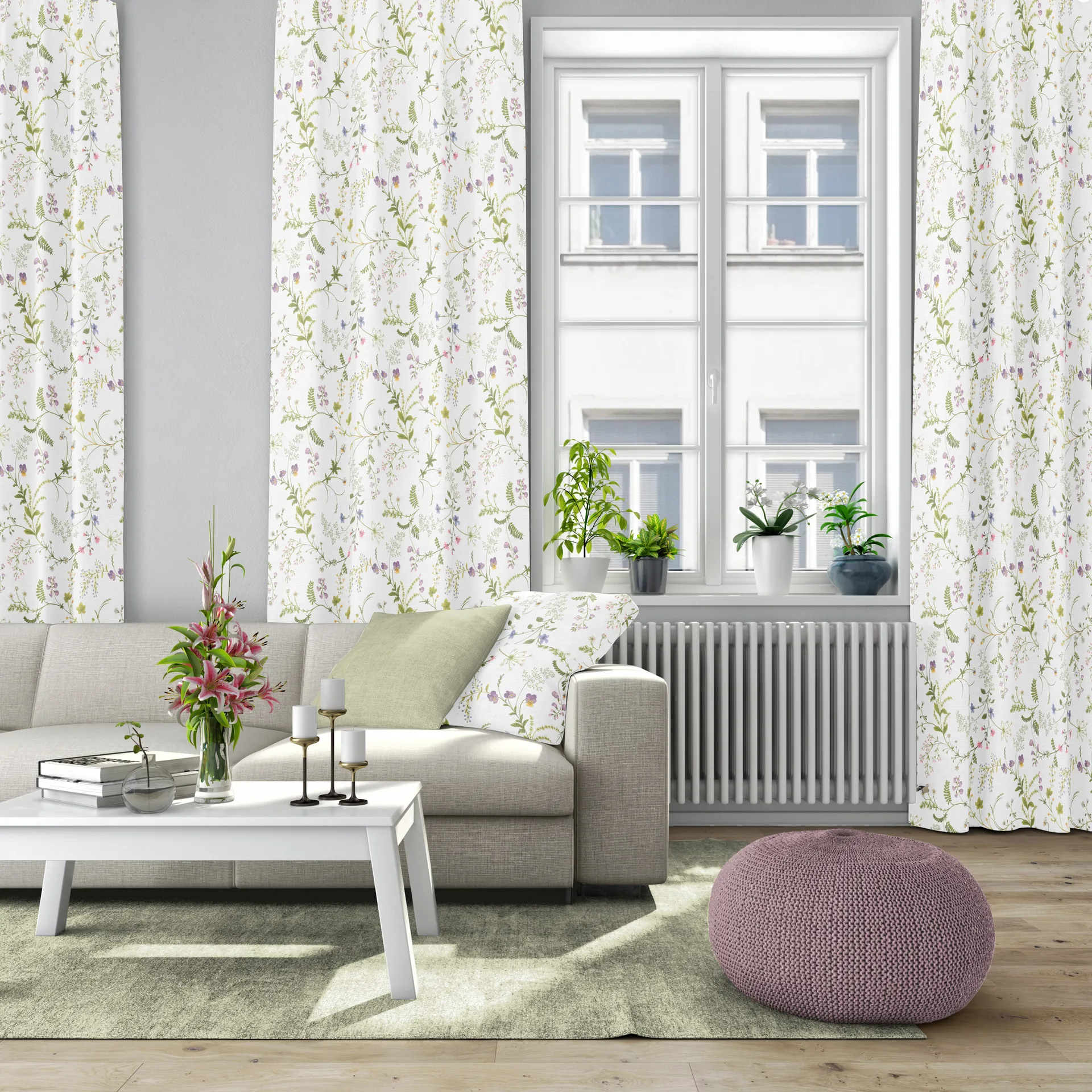 Blomsteryra putetrekk 47x47 cm, Grønn Arvidssons Textil