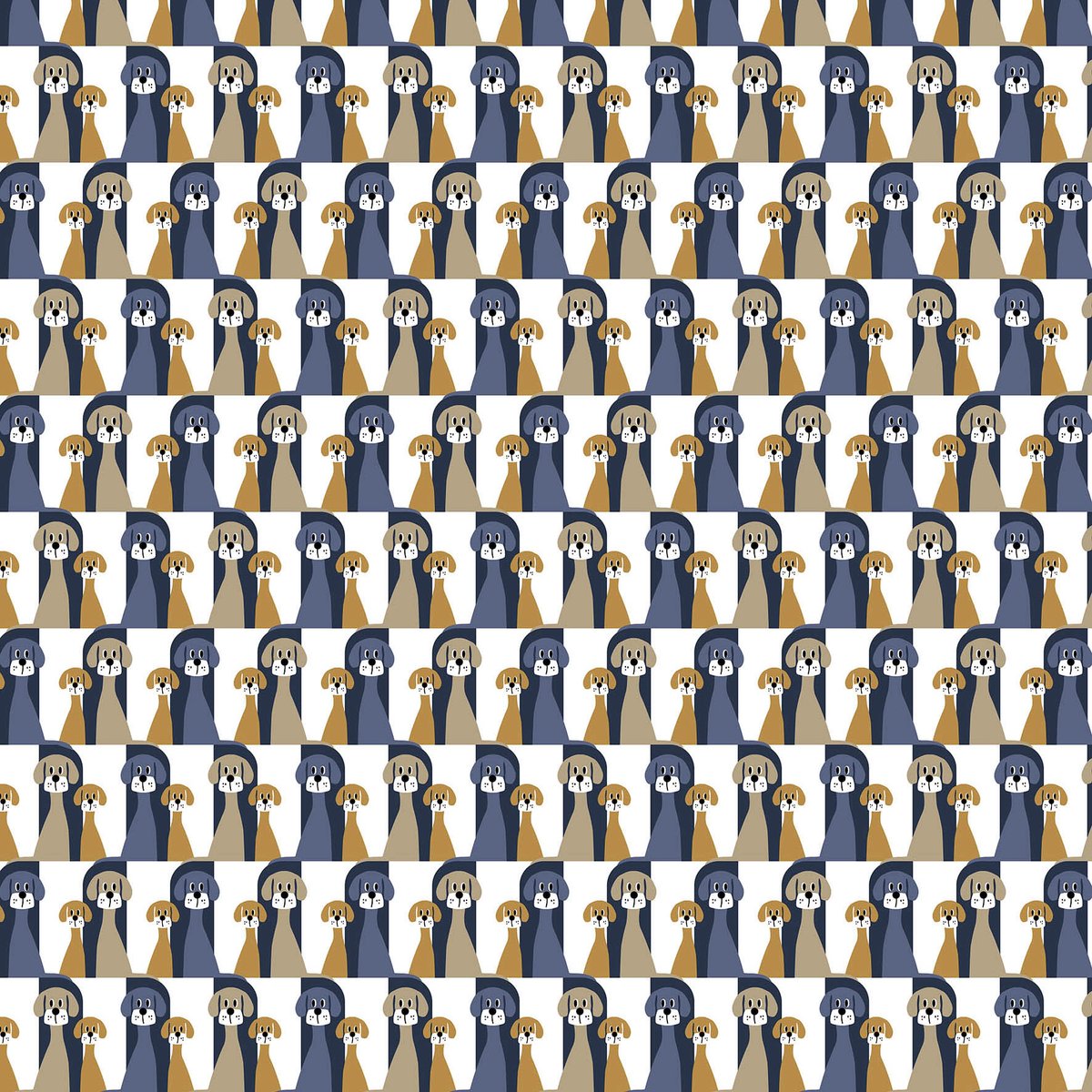 Arvidssons Textil Buster stoff Blå-beige | Skandinavisk Design | Stoff & Metervare | Blå