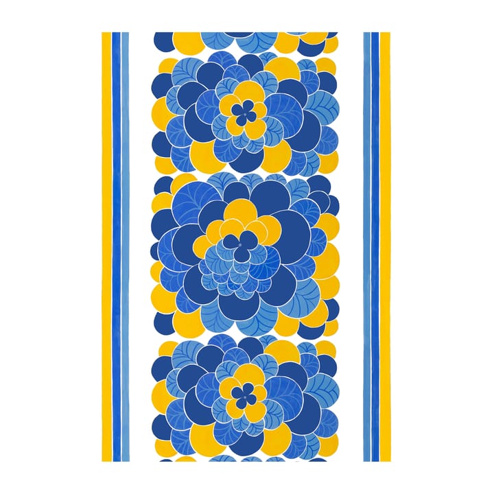 Cirrus stoff - Blå-gul - Arvidssons Textil