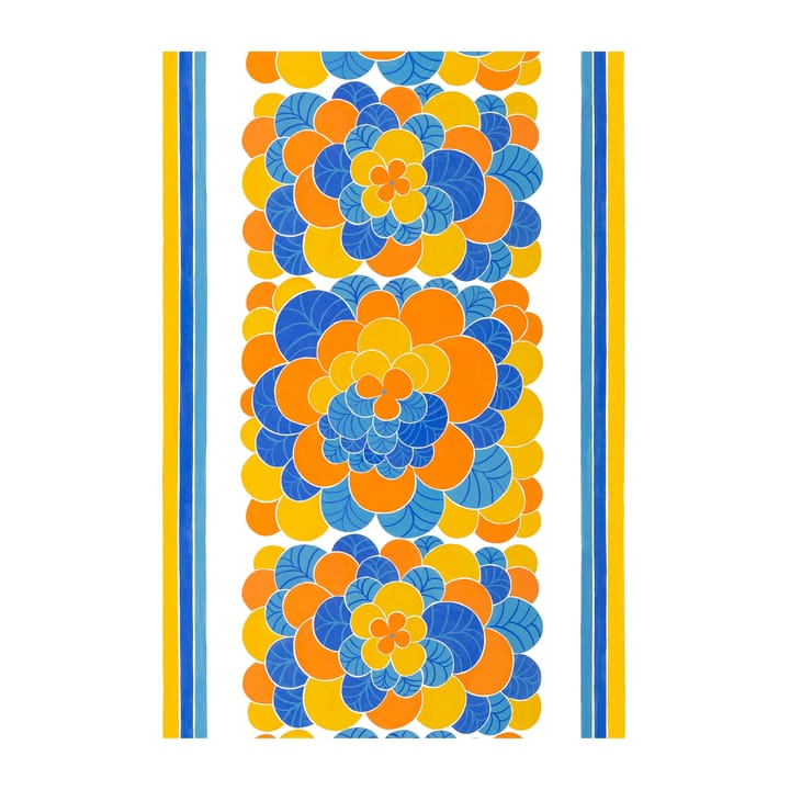 Cirrus stoff - Oransje-blå - Arvidssons Textil