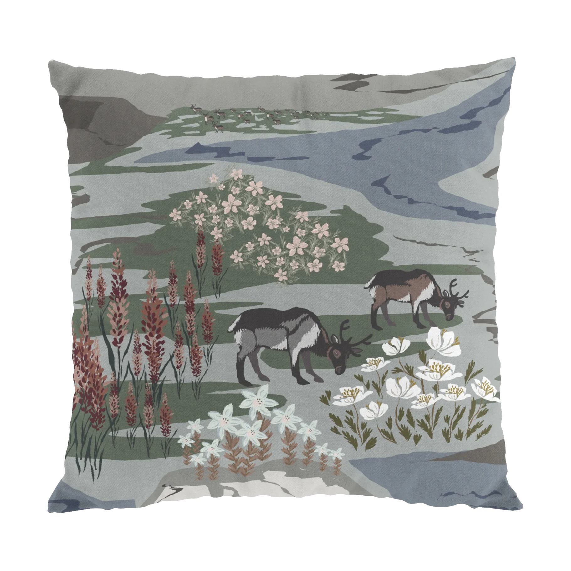 Fjällängar putetrekk 47x47 cm, Grå-grønn Arvidssons Textil