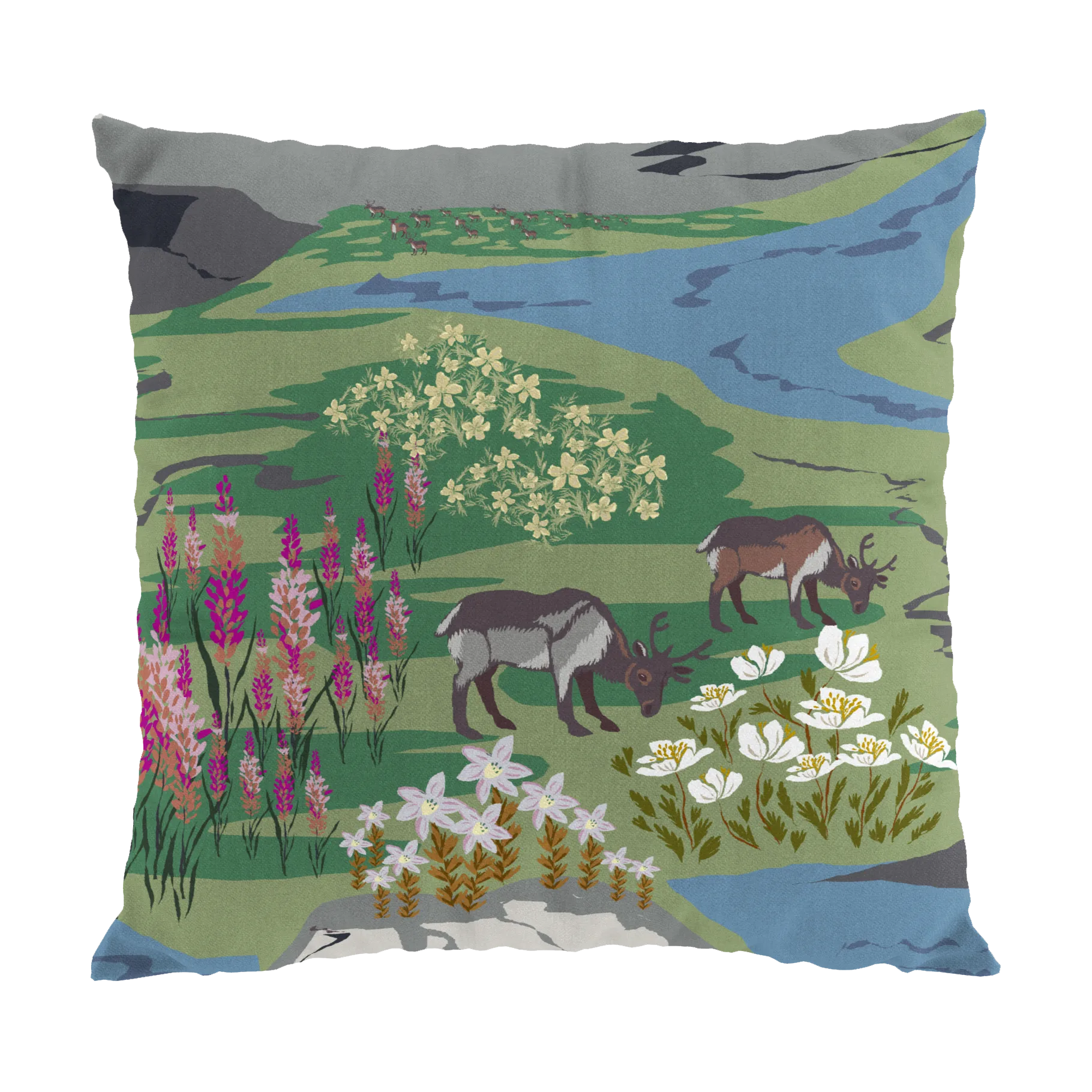 Fjällängar putetrekk 47x47 cm, Grønn Arvidssons Textil