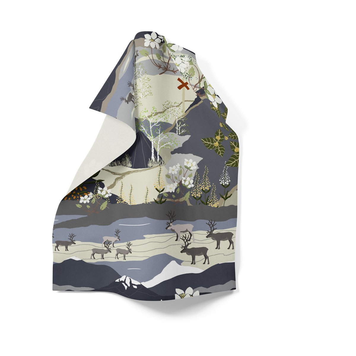Arvidssons Textil Fjällvandring kjøkkenhåndkle 46 x 70 cm Blå