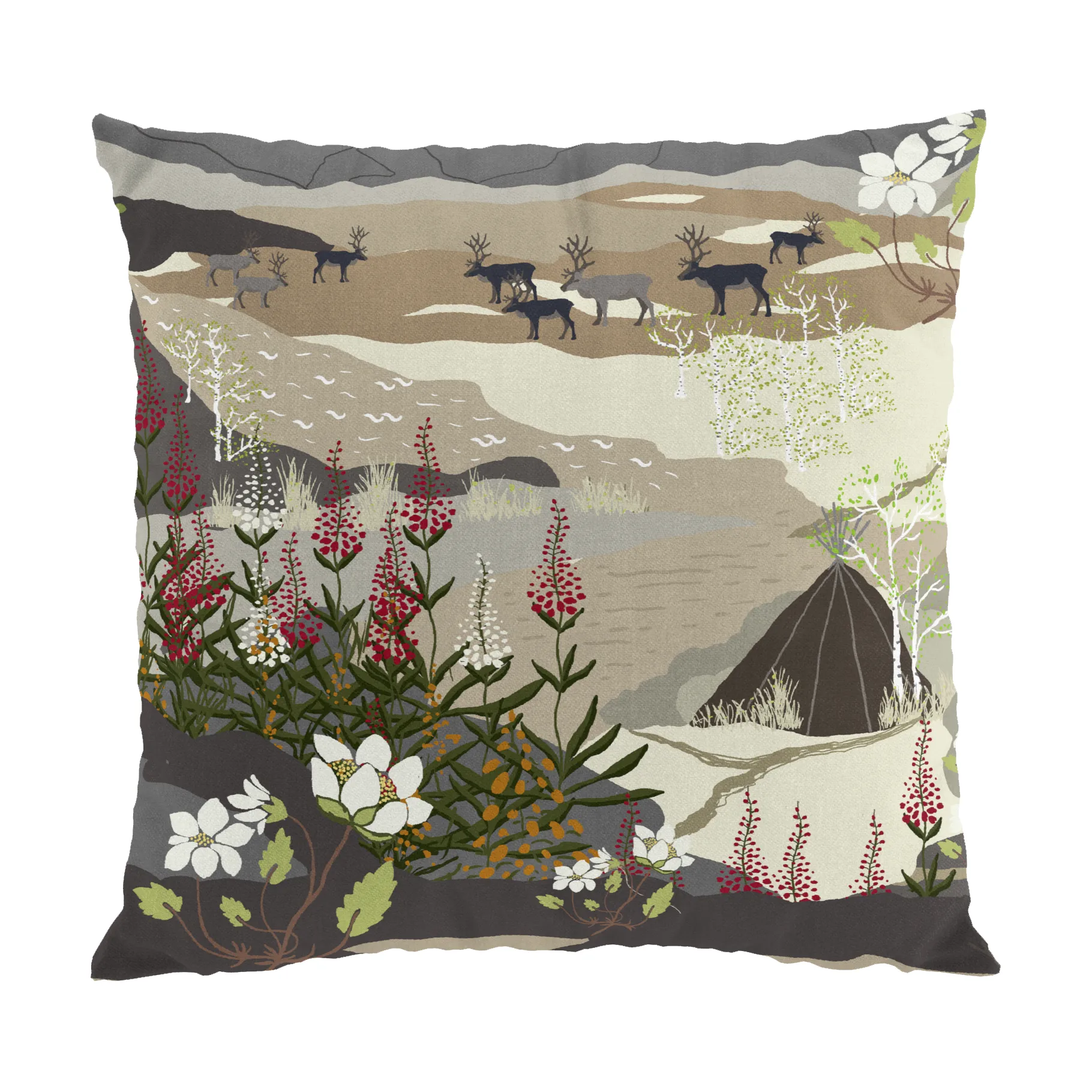 Fjällvandring putetrekk 47 x 47 cm, Beige Arvidssons Textil
