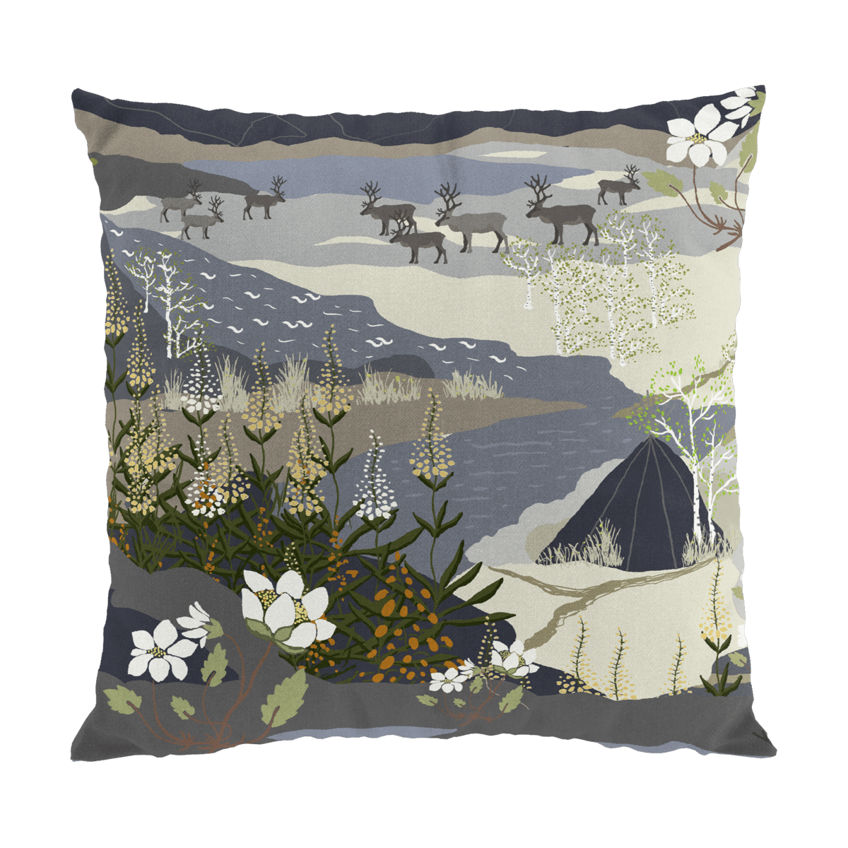 Bilde av Arvidssons Textil Fjällvandring putetrekk 47 x 47 cm Blå