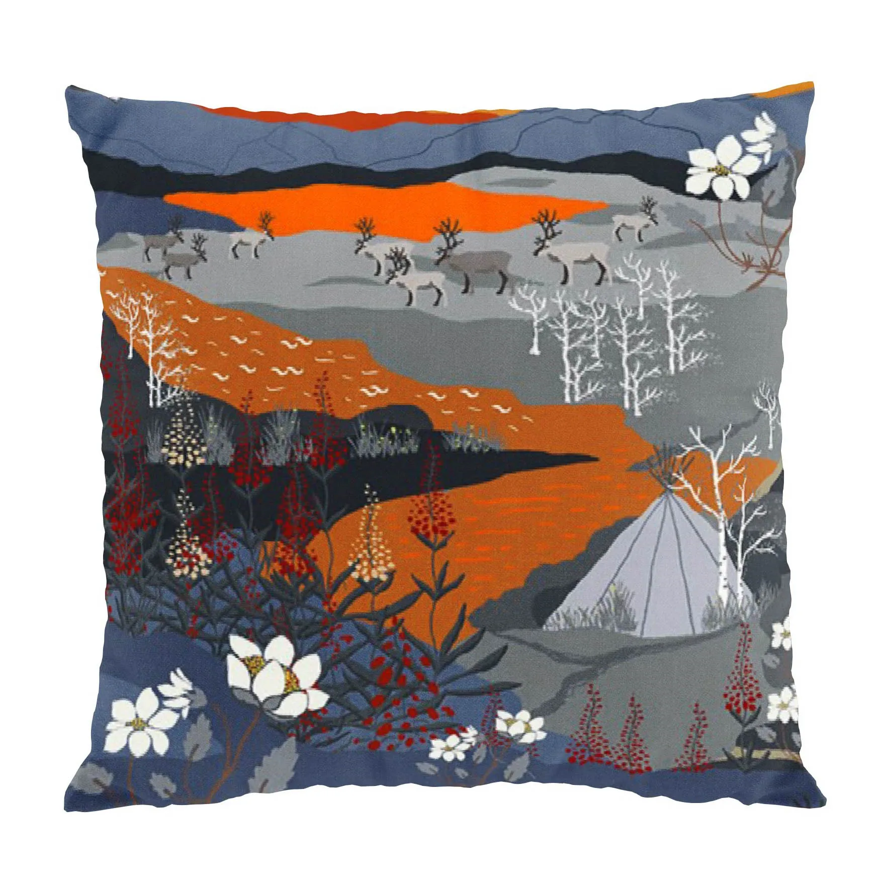 Fjällvandring putetrekk 47 x 47 cm, Oransje Arvidssons Textil