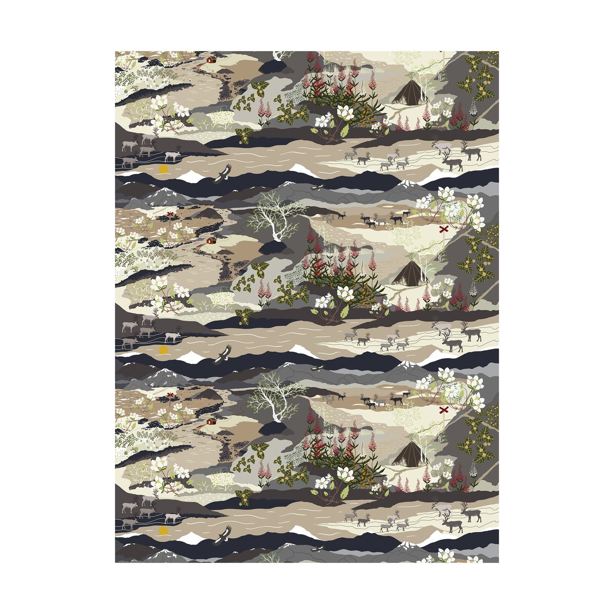 Bilde av Arvidssons Textil Fjällvandring stoff Beige