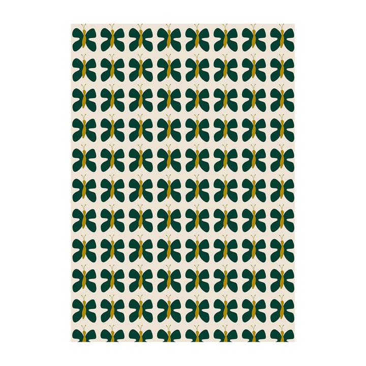 Fjäril Mini stoff - Grønn-gul - Arvidssons Textil
