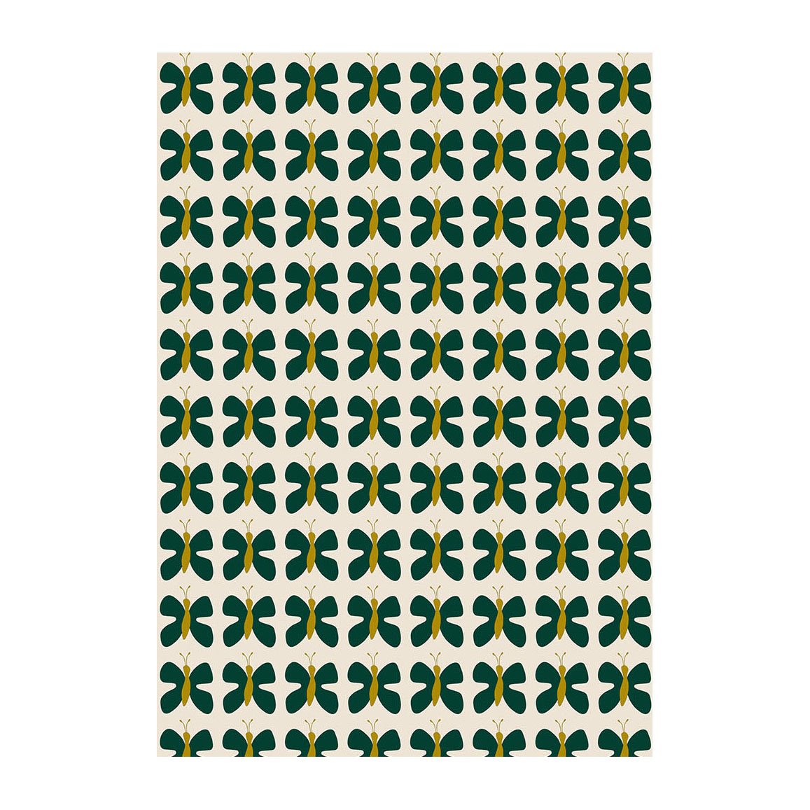 Bilde av Arvidssons Textil Fjäril Mini stoff Grønn-gul