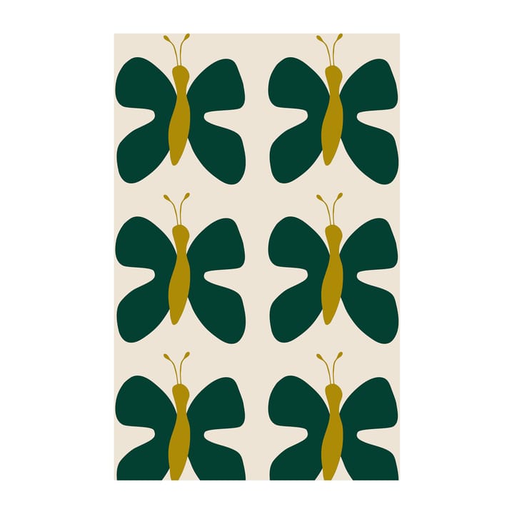 Fjäril stoff - Grønn-gul - Arvidssons Textil
