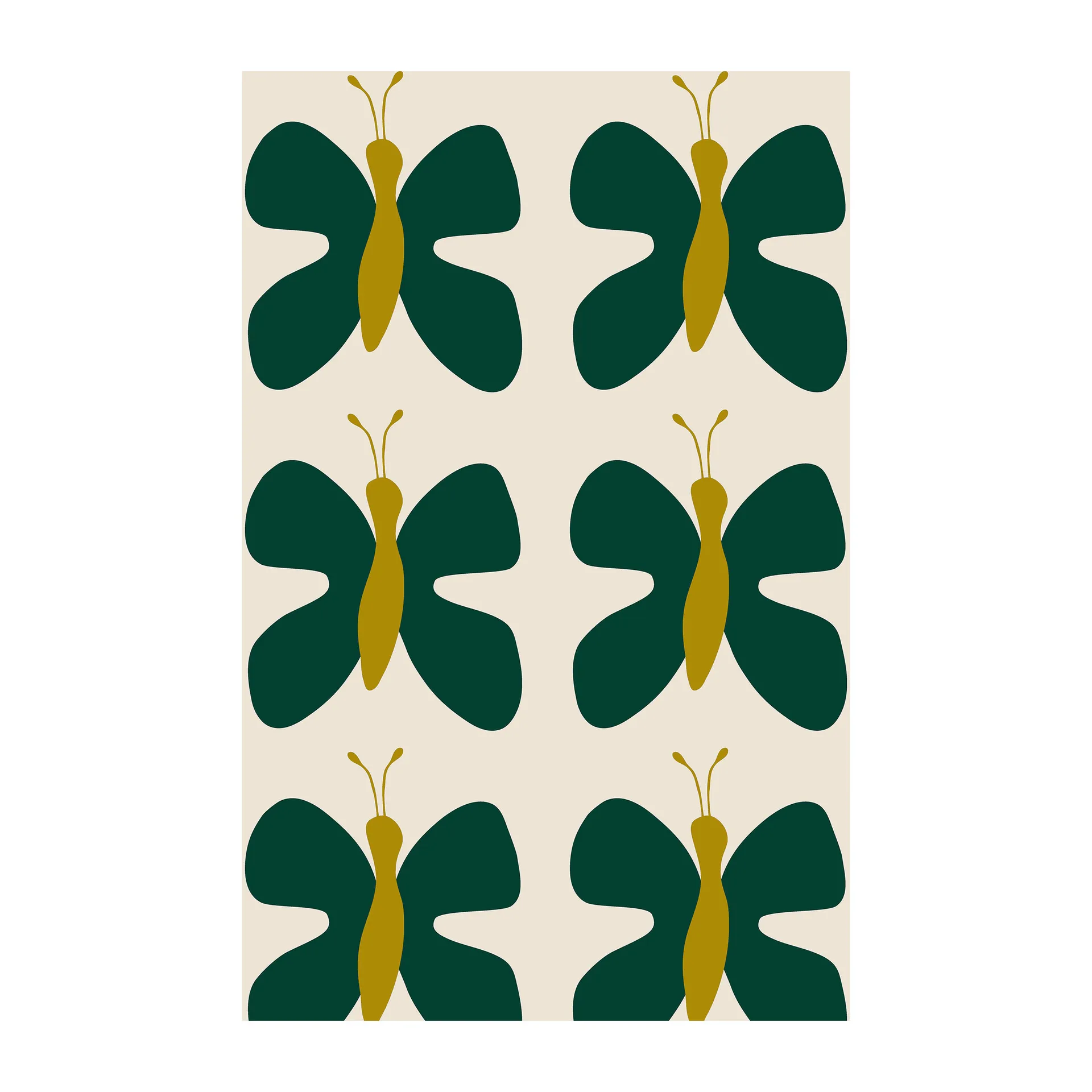 Fjäril voksduk, Grønn-gul Arvidssons Textil