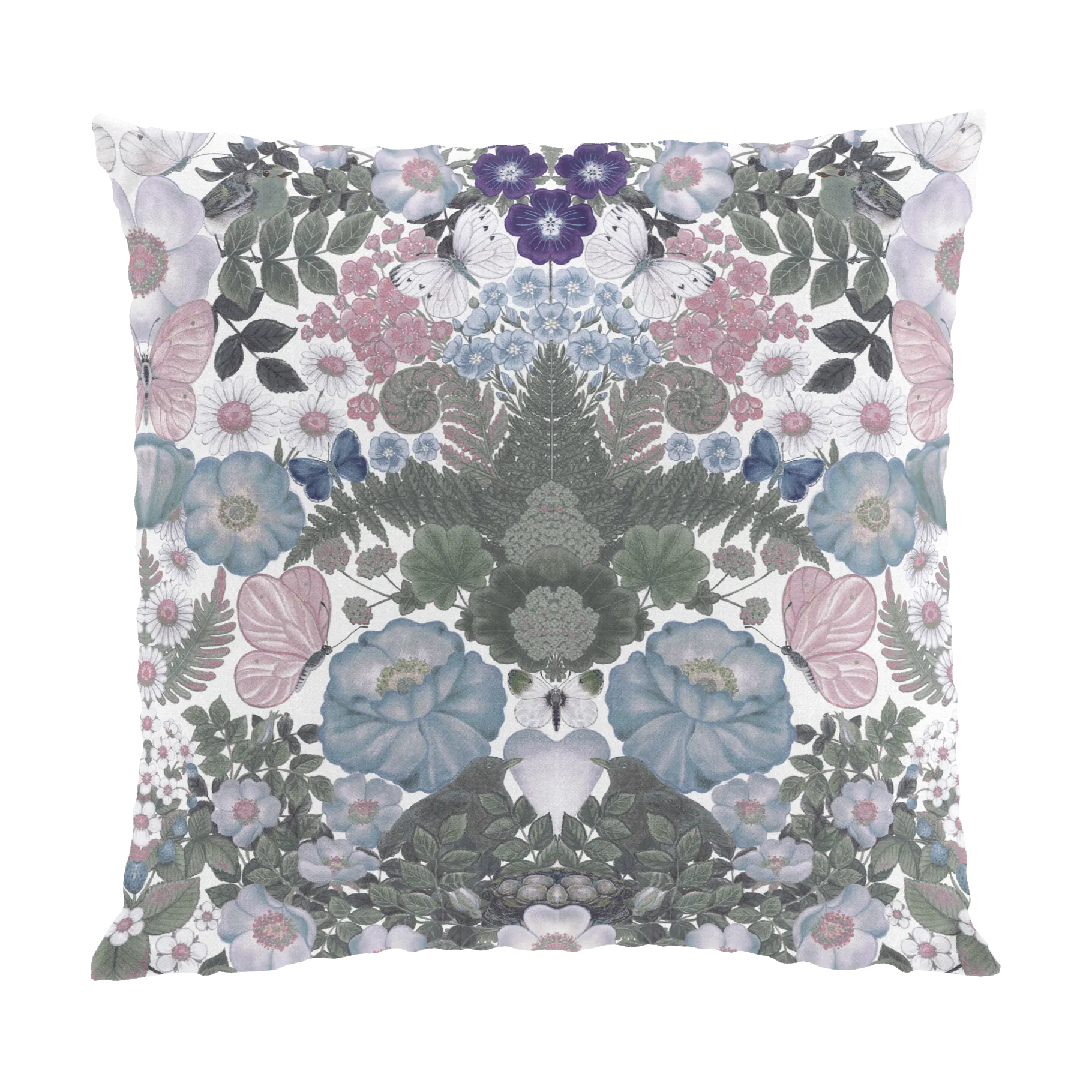 Fjärilsblom putetrekk 47x47 cm, Turkis Arvidssons Textil