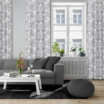 Gamlastan stoff - Svart-hvit - Arvidssons Textil