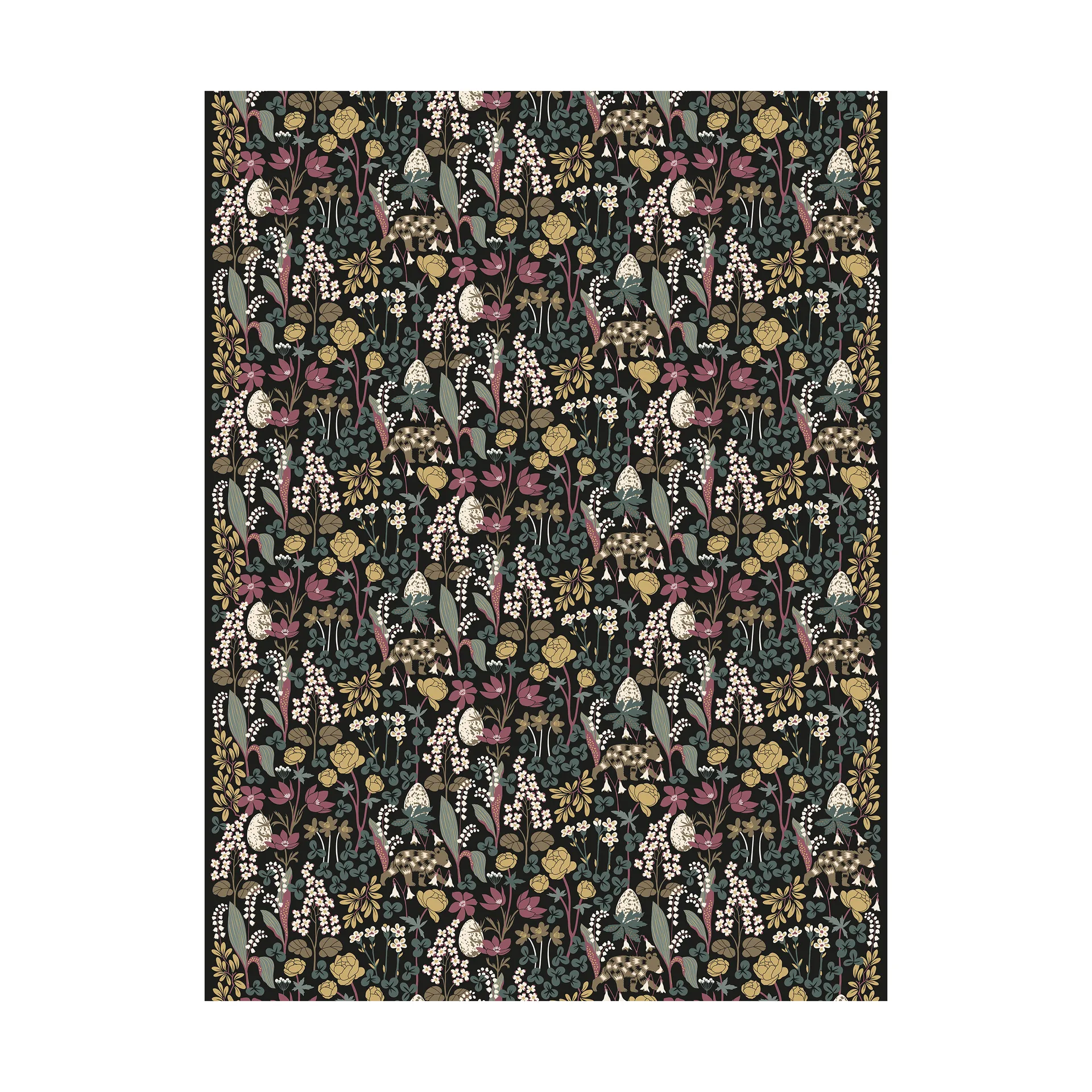 Här sover ingen björn stoff, Mørkegrønn Arvidssons Textil