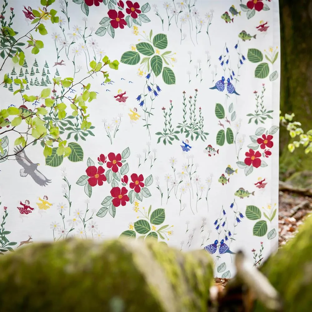 Himlajorden stoff, hvit Arvidssons Textil