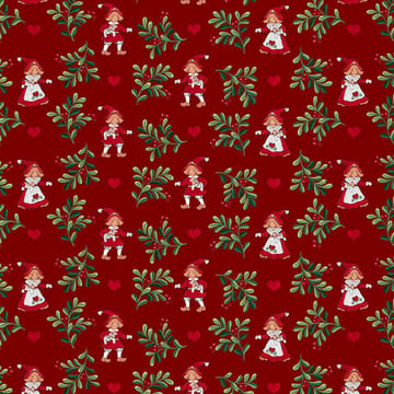 Hjertets jul stoff - Rød - Arvidssons Textil