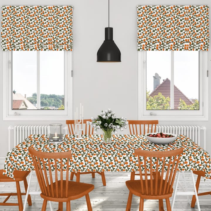 Klöveräng voksduk - Orange-grønn - Arvidssons Textil