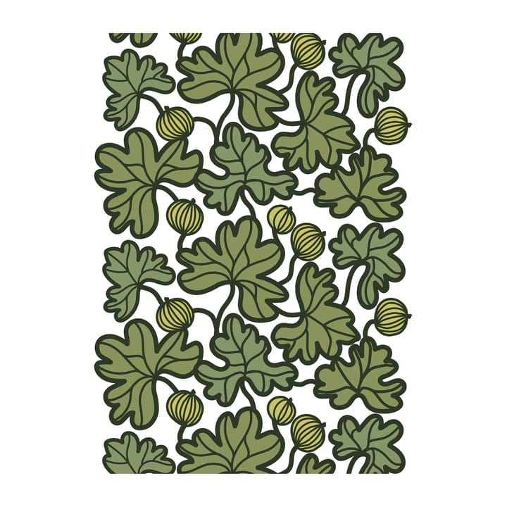 Krusbär stoff - Grønn - Arvidssons Textil