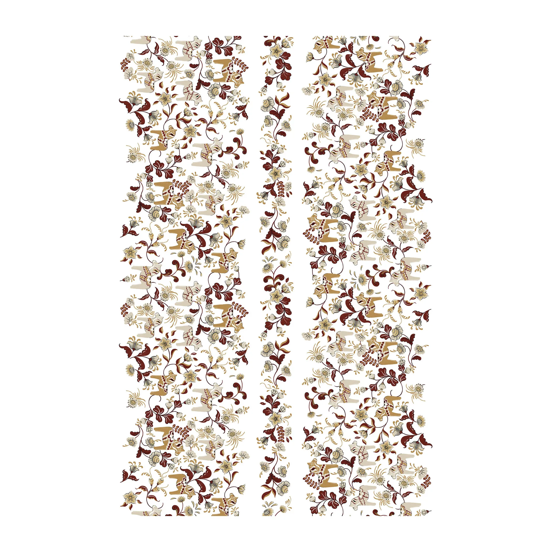 Leksand Bård stoff, Rød-beige Arvidssons Textil