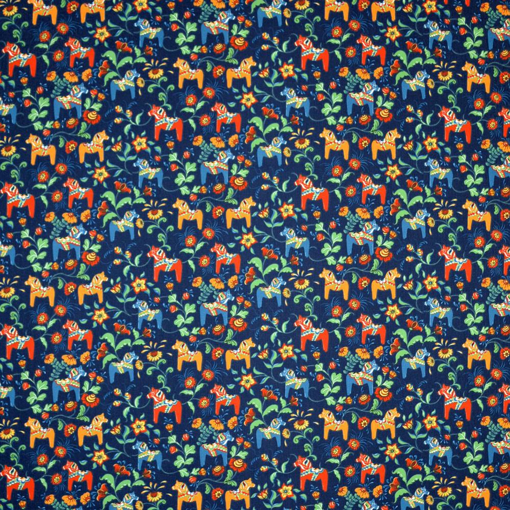 Arvidssons Textil Leksand mini stoff blå | Skandinavisk Design | Stoff & Metervare | Blå
