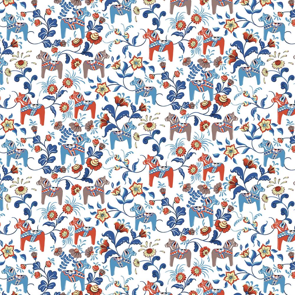 Leksand stoff, hvit Arvidssons Textil