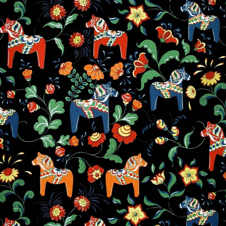 Leksand stoff - sort - Arvidssons Textil