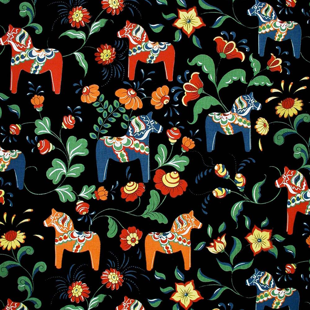 Bilde av Arvidssons Textil Leksand stoff sort