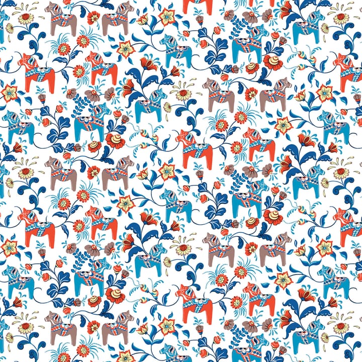 Leksand voksduk - Blå-oransje - Arvidssons Textil