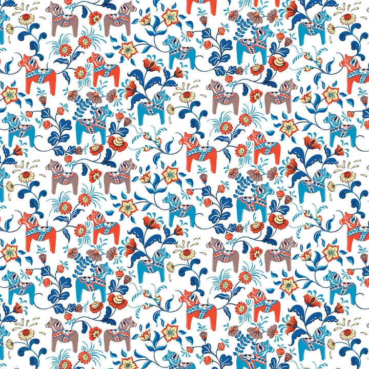Leksand voksduk - Blå-oransje - Arvidssons Textil
