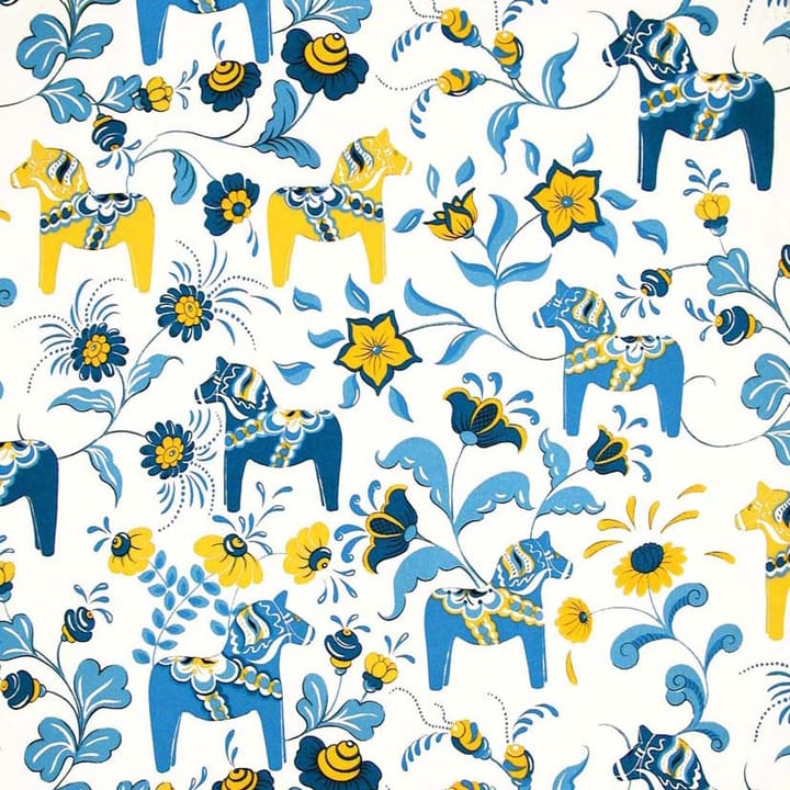 Leksand voksduk - Gul-blå - Arvidssons Textil