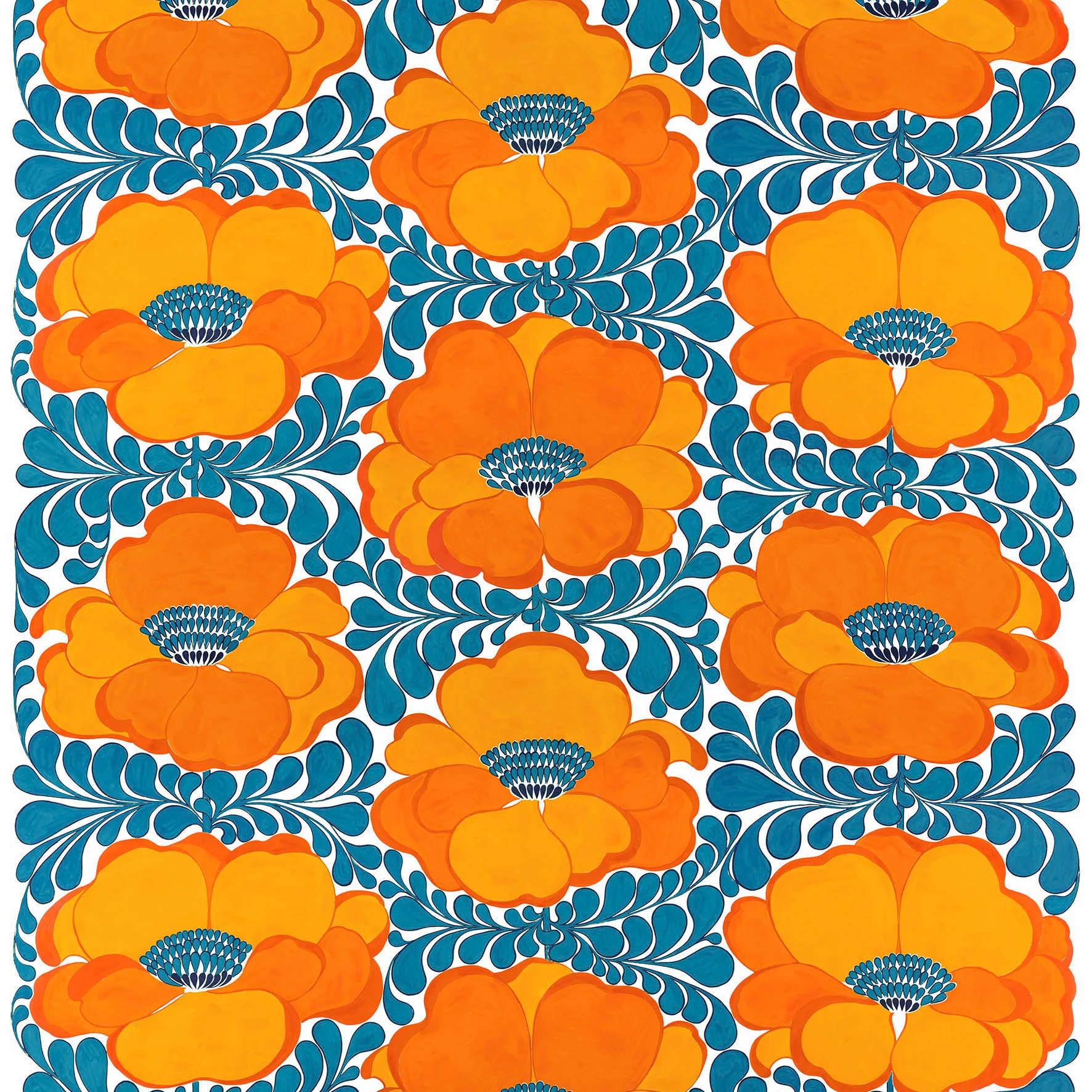 Love stoff, Blå-oransje Arvidssons Textil